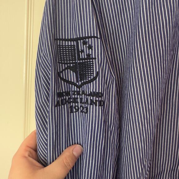 New Zealand Auckland Flip Cuff Long Sleeve Striped Button Down Shirt Size XXL - Picture 6 of 13